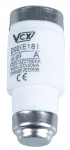 WKŁADKA TOPIKOWA BEZPIECZNIKOWYA D02 gL/gG 20A 500V AC