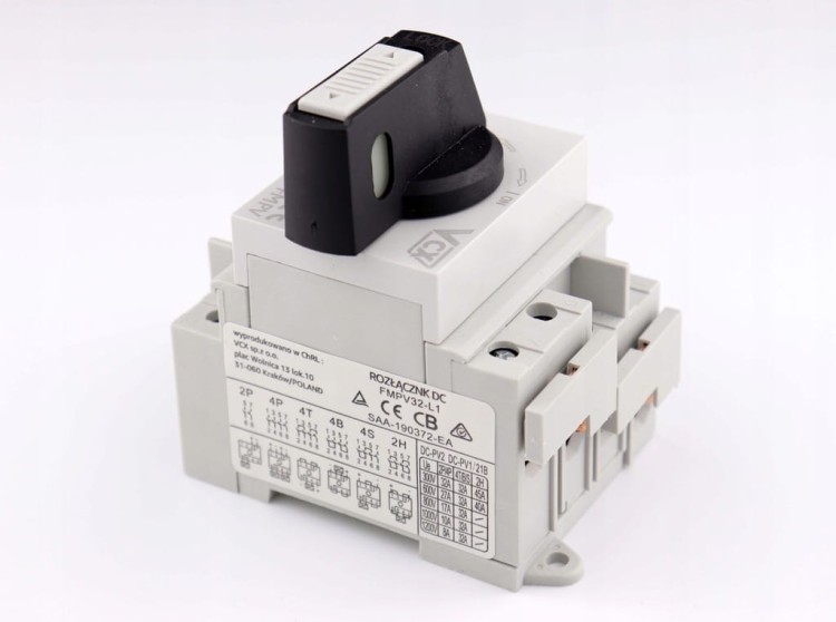 ROZŁĄCZNIK IZOLACYJNY OBROTOWY 4P 32A 1200V DC
