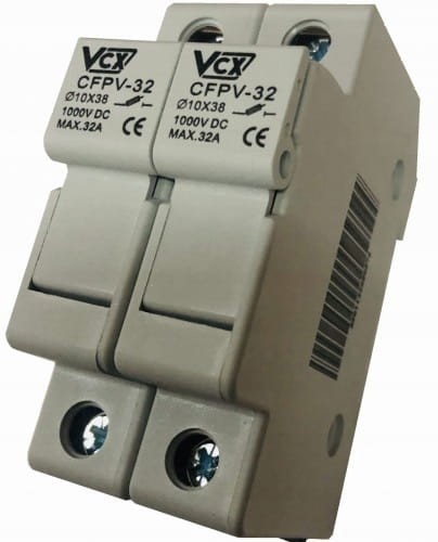 PODSTAWA BEZPIECZNIKOWA MODUŁOWA ROZŁĄCZNIK DC 2P 1000V 32A 10x38 VCX