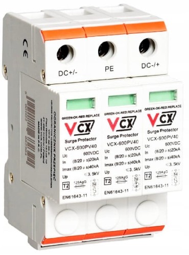 OGRANICZNIK PRZEPIĘĆ 600V DC C T2 3P ISKIERNIKOWY
