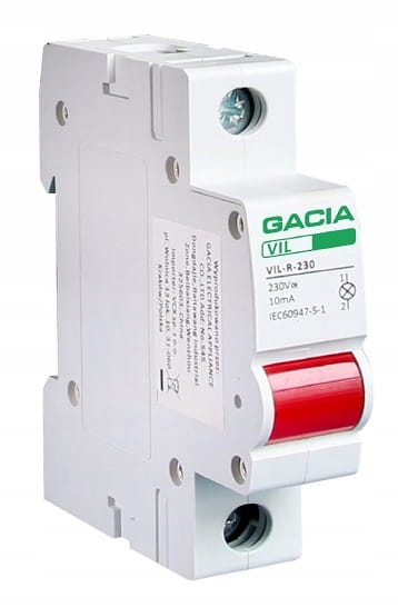 LAMPKA SYGNALIZACYJNA KONTROLKA 1FAZ 230V CZERWONA