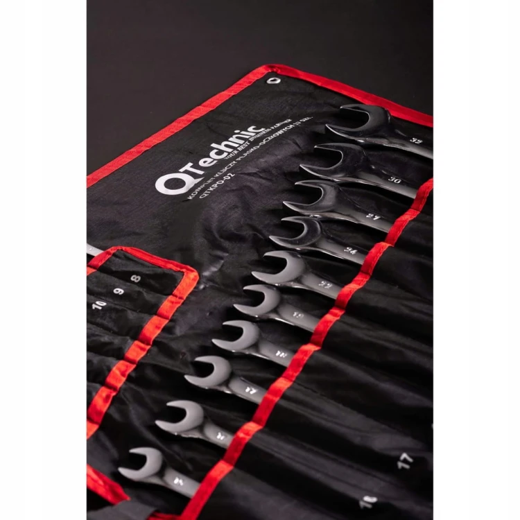 KLUCZE PŁASKO-OCZKOWE 17el 8-32mm ZESTAW QTechnic