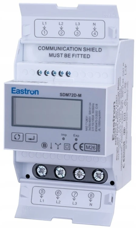 LICZNIK ENERGII TRÓJFAZOWY 3 FAZOWY DWUKIERUNKOWY SDM 72 DM MID MODBUS