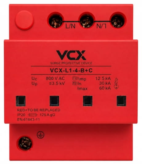 OGRANICZNIK PRZEPIĘĆ OCHRONNIK AC B+C T1T2 800V 12,5kA COMBO MOV + GDT PRO.