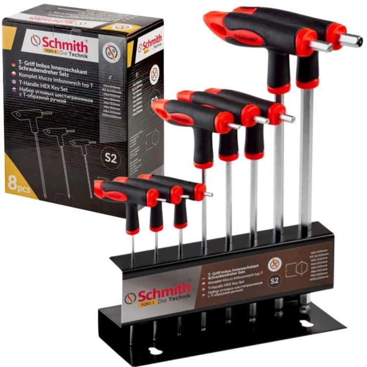 KLUCZE IMBUSOWE HEX TYP T IMBUS H2-H10 ZESTAW KLUCZY 8 szt STOJAK SCHMITH