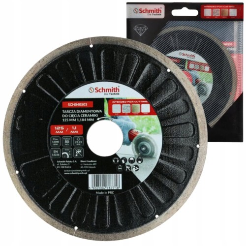 TARCZA DIAMENTOWA DO CIĘCIA CERAMIKI GRESU 125mm ULTRA CIEŃKA 1,1mm SCHMITH