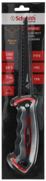 PIŁA RĘCZNA DO GIPSÓW KARTON-GIPSU PŁYT GK REGIPS PIŁKA 180mm 7TPI SCHMITH