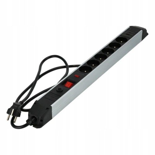 PRZEDŁUŻACZ LISTWA ZASILAJĄCA ALUMINIUM 1,5m 6 GNIAZD USB WYŁĄCZNIK SCHMITH