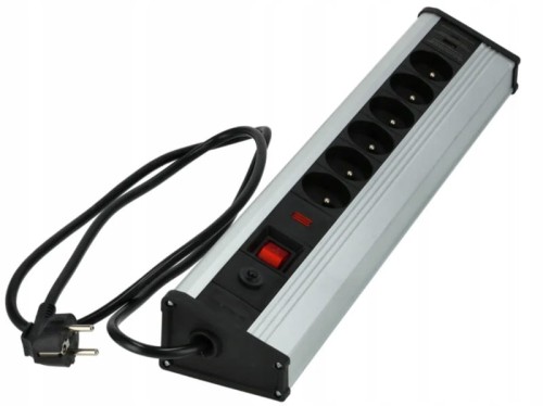 PRZEDŁUŻACZ LISTWA ZASILAJĄCA BIURKOWA 3m 6 GNIAZD USB WYŁĄCZNIK SCHMITH