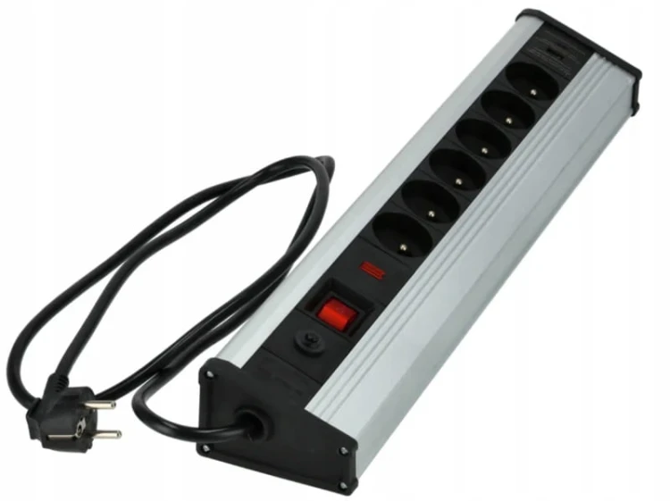 PRZEDŁUŻACZ LISTWA ZASILAJĄCA BIURKOWA 3m 6 GNIAZD USB WYŁĄCZNIK SCHMITH