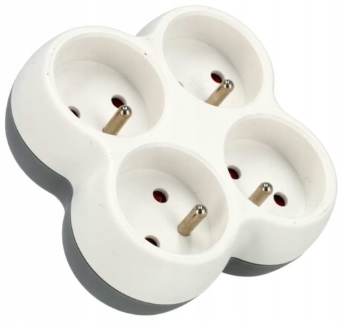GNIAZDO ROZGAŁĘŹNIK ZŁODZIEJKA 4 GNIAZDKA CZWÓRNIK ADAPTER 16A Z/U SCHMITH