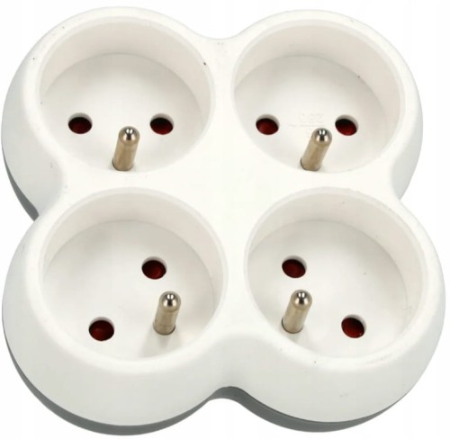 GNIAZDO ROZGAŁĘŹNIK ZŁODZIEJKA 4 GNIAZDKA CZWÓRNIK ADAPTER 16A Z/U SCHMITH