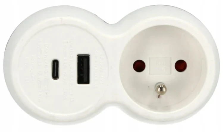 GNIAZDO ROZGAŁĘŹNIK ZŁODZIEJKA GNIAZDKA USB ADAPTER 16A Z/U SCHMITH