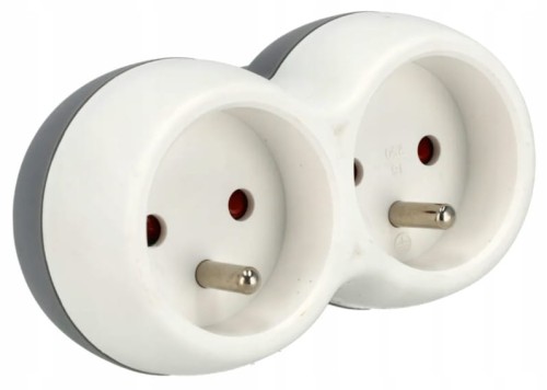 GNIAZDO ROZGAŁĘŹNIK ZŁODZIEJKA 2 GNIAZDKA DWÓJNIK ADAPTER 16A Z/U SCHMITH