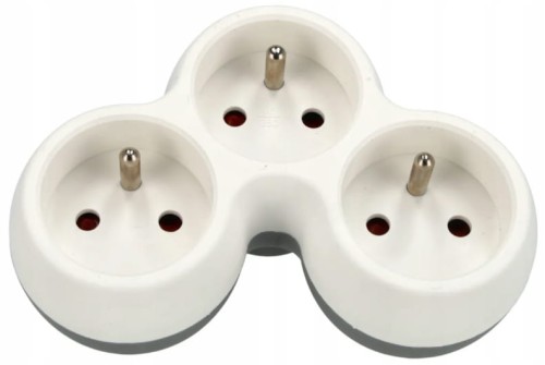 GNIAZDO ROZGAŁĘŹNIK ZŁODZIEJKA 3 GNIAZDKA TRÓJNIK ADAPTER 16A Z/U SCHMITH