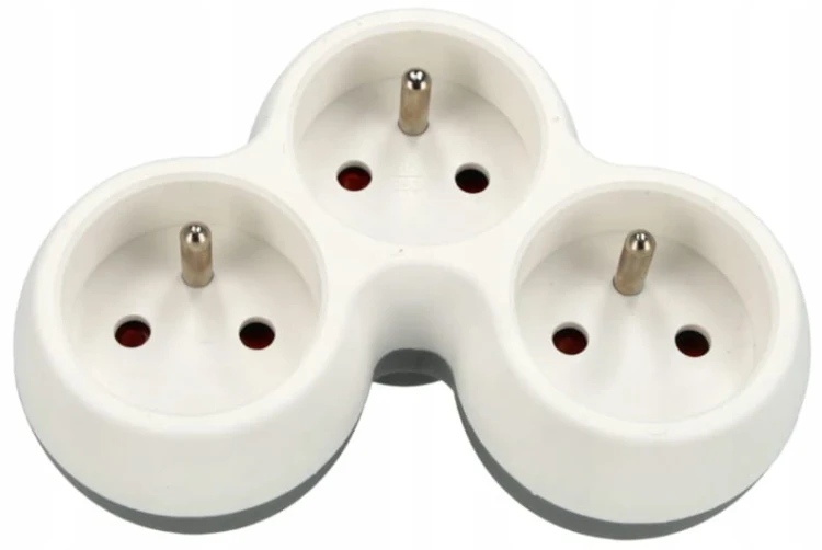 GNIAZDO ROZGAŁĘŹNIK ZŁODZIEJKA 3 GNIAZDKA TRÓJNIK ADAPTER 16A Z/U SCHMITH