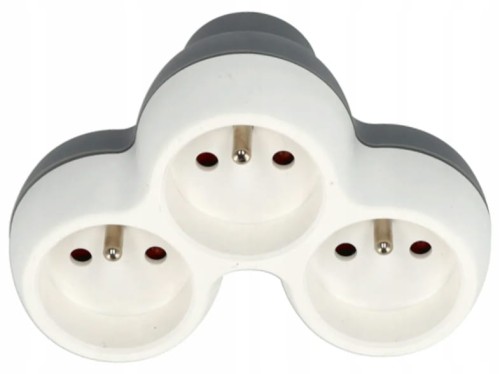 GNIAZDO ROZGAŁĘŹNIK ZŁODZIEJKA 3 GNIAZDKA TRÓJNIK ADAPTER 16A Z/U SCHMITH
