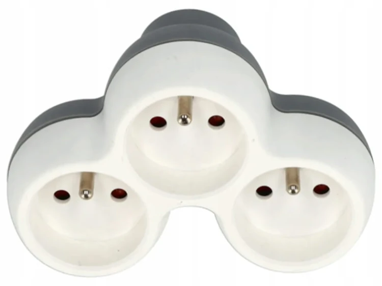 GNIAZDO ROZGAŁĘŹNIK ZŁODZIEJKA 3 GNIAZDKA TRÓJNIK ADAPTER 16A Z/U SCHMITH