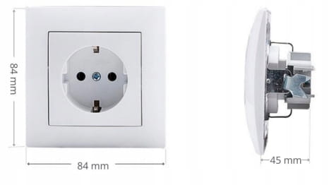 GNIAZDO POJEDYNCZE SCHUKO TYP F BIAŁE WESA LC-08