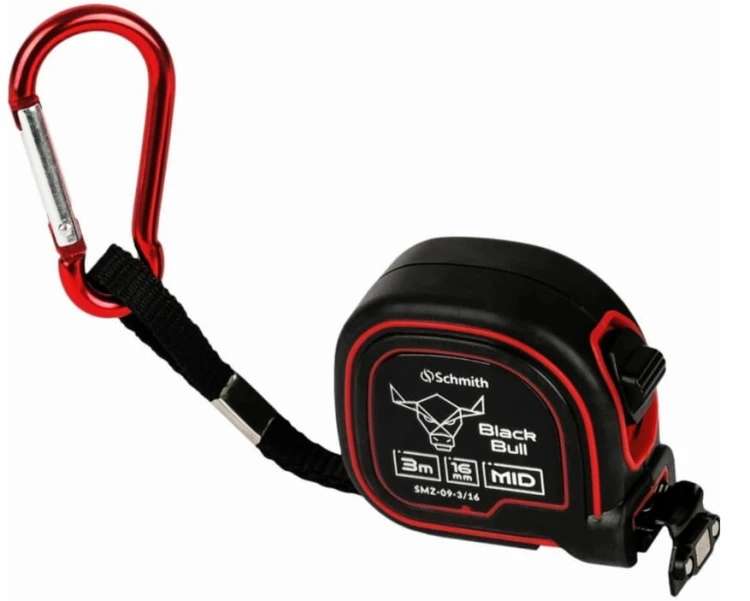 MIARA METRÓWKA ZWIJANA TAŚMA 3m 16mm MAGNES NEODYMOWY BLOKADA SCHMITH