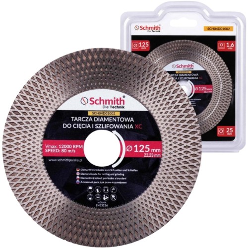 TARCZA DIAMENTOWA 125mm DO CIĘCIA SZLIFOWANIA GRESU KĄT 45st PRO XC SCHMITH