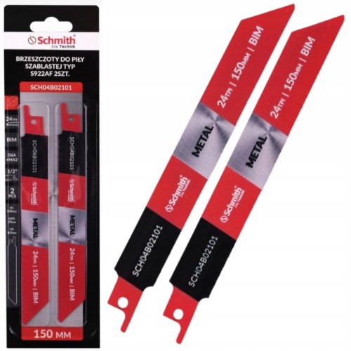 BRZESZCZOT DO PIŁY SZABLASTEJ 150mm DO METALU BI-METAL 24TPI 2szt. SCHMITH