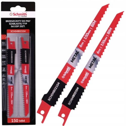 BRZESZCZOT DO PIŁY SZABLASTEJ 150mm DO METALU BI-METAL 6TPI 2szt. SCHMITH