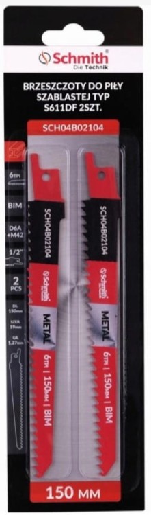 BRZESZCZOT DO PIŁY SZABLASTEJ 150mm DO METALU BI-METAL 6TPI 2szt. SCHMITH