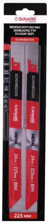BRZESZCZOT DO PIŁY SZABLASTEJ 225mm DO METALU BI-METAL 24TPI 2szt. SCHMITH