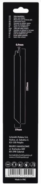 BRZESZCZOT DO PIŁY SZABLASTEJ 225mm DO METALU BI-METAL 24TPI 2szt. SCHMITH