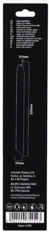BRZESZCZOT DO PIŁY SZABLASTEJ 225mm DO METALU DREWNA UNIWERSAL 2szt SCHMITH