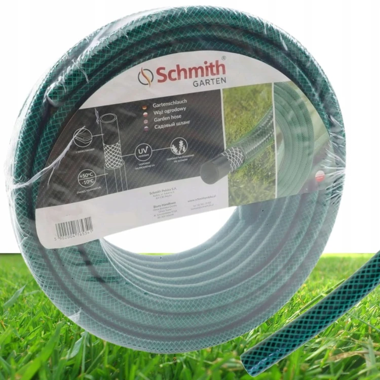WĄŻ OGRODOWY 3/4" 50m DO PODLEWANIA OGRODU ODPORNY NA UV SCHMITH