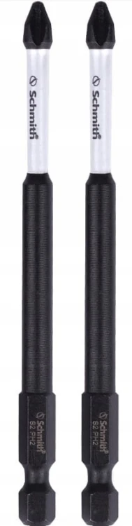 BITY UDAROWE PH2 100mm DŁUGI BIT KRZYŻOWY KOŃCÓWKA WKRĘTAKOWA 2szt SCHMITH