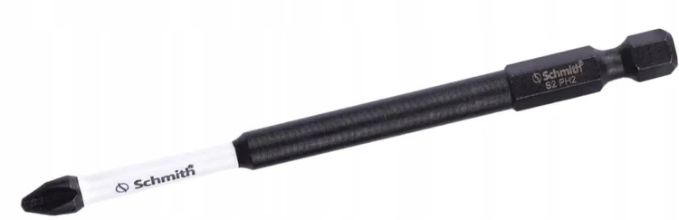 BITY UDAROWE PH2 100mm DŁUGI BIT KRZYŻOWY KOŃCÓWKA WKRĘTAKOWA 2szt SCHMITH