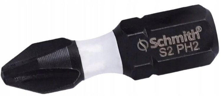 BIT UDAROWY PH2 25mm KRZYŻOWY KOŃCÓWKA MAGNETYCZNA BITY ZESTAW 5szt SCHMITH