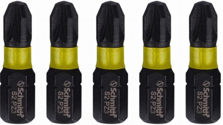 BIT UDAROWY PZ3 25mm KOŃCÓWKA MAGNETYCZNA POZIDRIV BITY ZESTAW 5szt SCHMITH