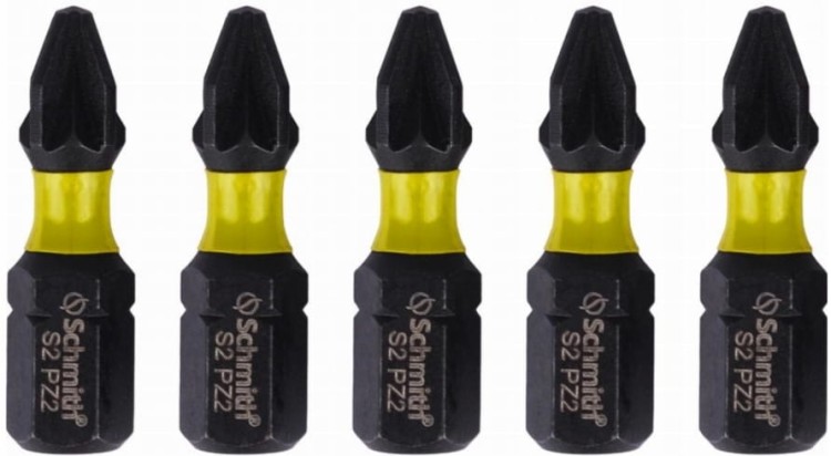 BIT UDAROWY PZ2 25mm KOŃCÓWKA MAGNETYCZNA POZIDRIV BITY ZESTAW 5szt SCHMITH