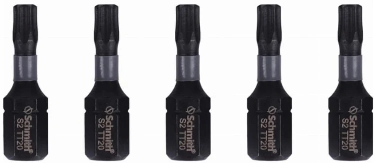 BIT UDAROWY TORX TT20 25mm KOŃCÓWKA MAGNETYCZNA BITY ZESTAW 5szt SCHMITH
