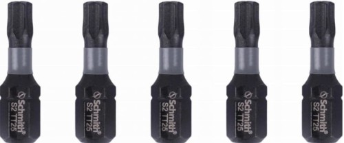 BIT UDAROWY TORX TT25 25mm KOŃCÓWKA MAGNETYCZNA BITY ZESTAW 5szt SCHMITH