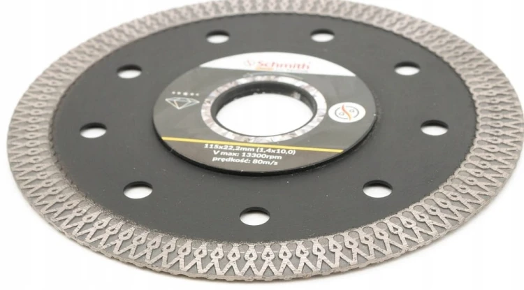 TARCZA DIAMENTOWA 115mm DO GRESU PŁYTEK GLAZURY SUPER SLIM SCHMITH