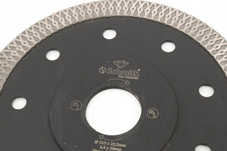 TARCZA DIAMENTOWA 115mm DO GRESU PŁYTEK GLAZURY SUPER SLIM SCHMITH