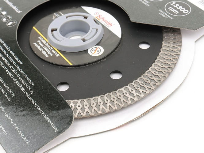 TARCZA DIAMENTOWA 115mm DO GRESU PŁYTEK GLAZURY SUPER SLIM SCHMITH
