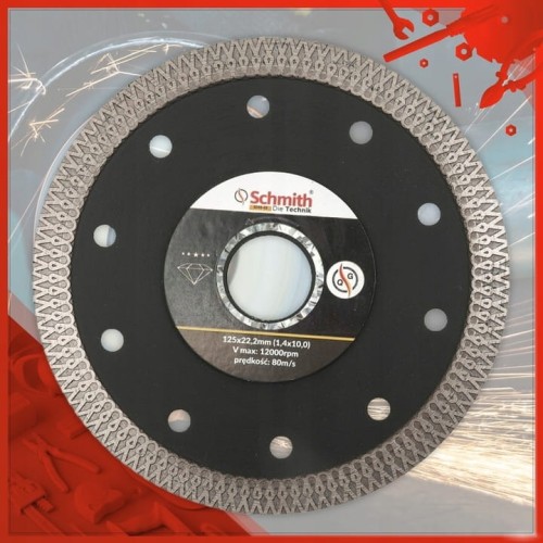 TARCZA DIAMENTOWA 125mm DO GRESU PŁYTEK GLAZURY SUPER SLIM SCHMITH