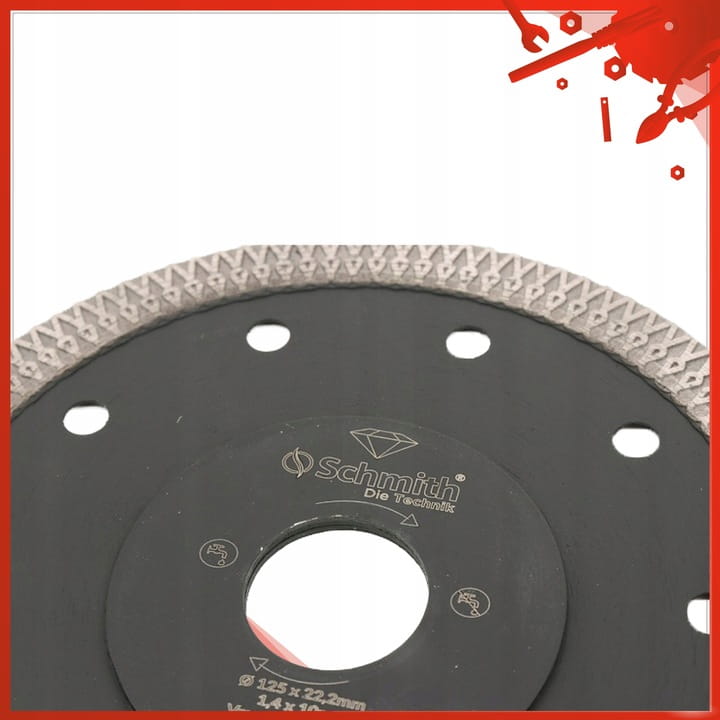TARCZA DIAMENTOWA 125mm DO GRESU PŁYTEK GLAZURY SUPER SLIM SCHMITH
