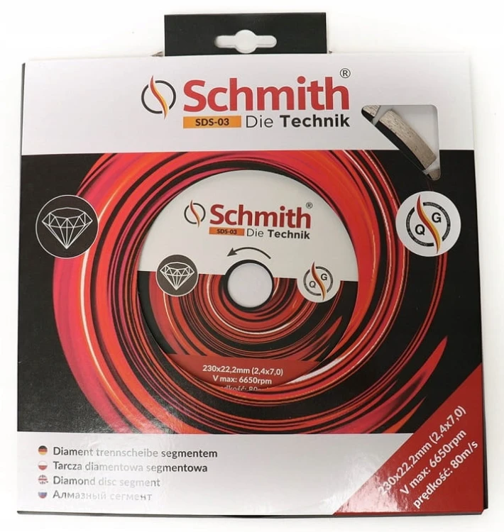 TARCZA DIAMENTOWA SEGMENTOWA 230mm SCHMITH