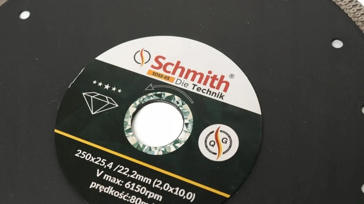 TARCZA DIAMENTOWA 250mm 25,4 GRESU PŁYTEK SCHMITH
