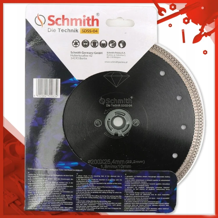 TARCZA DIAMENTOWA 200mm DO GRESU PŁYTEK - SCHMITH