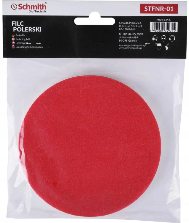 FILC POLERSKI NA RZEP 125x6mm DO POLEROWANIA NA DYSK TARCZA FILCOWA SCHMITH