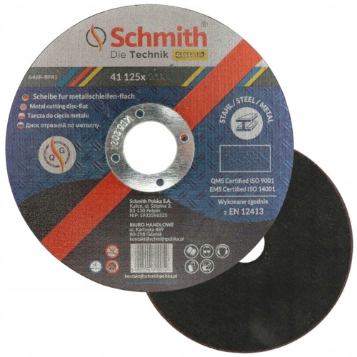 TARCZA DO CIĘCIA METALU 125x3,2 MOCNA Z DROBINAMI DIAMENTU SCHMITH