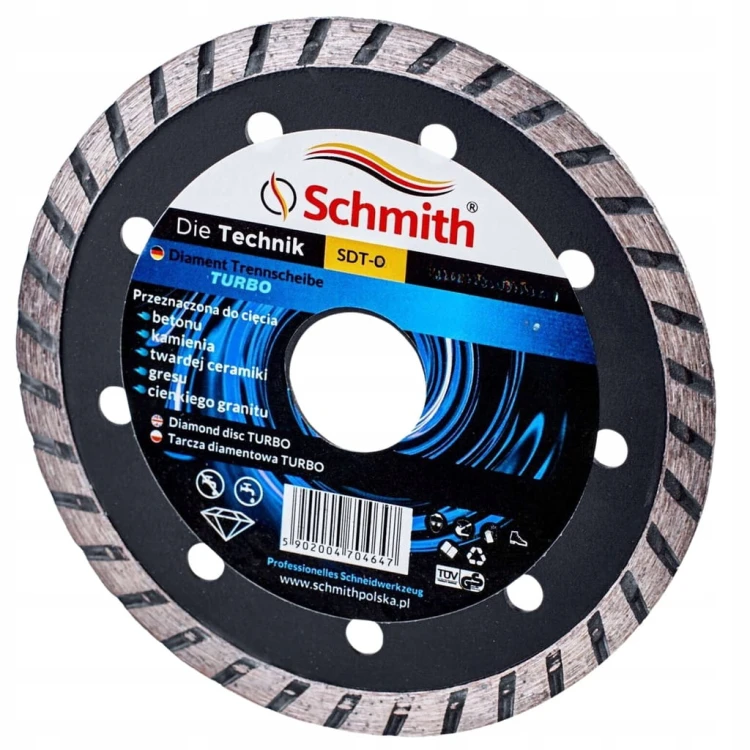 TARCZA DIAMENTOWA 125mm 22,2mm DO GRESU PŁYTEK GLAZURY BETONU TURBO SCHMITH